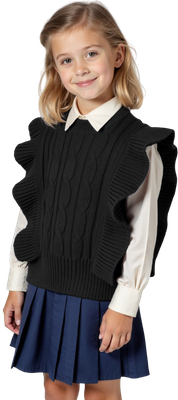 Жилет детский Amarobaby Pure Love School Vogue / AB-OD25-PLSVG1001/09-128 (р.128, черный) -