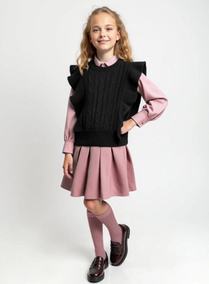Жилет детский Amarobaby Pure Love School Vogue / AB-OD25-PLSVG1001/09-134 (р.134, черный) — фото 6