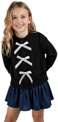 Кофта детская Amarobaby Pure Love School Lady / AB-OD25-PLSL1901/09-140 (р.140, черный) -