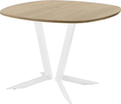 Обеденный стол AMC Elite Е19(800) D7 (белый/дуб небраска натур) -