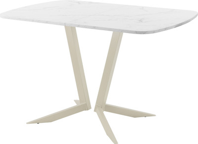 Обеденный стол AMC Elite Е19(1100) D2 (бежевый/мрамор кристалл) - 