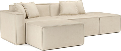 Диван угловой Mebel-Ars Модульный Модион (бархат бежевый Star Velvet 6 Light Beige) - 