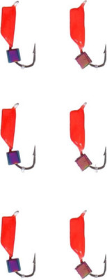 Мормышка Yugana Столбик 0.45г куб хамелеон / 9941947 (красный/черные полоски) -