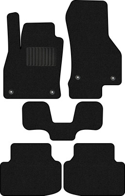 Комплект ковриков для авто Alicosta 2473_1_PR-6 для Skoda Octavia III лифтбек/5E 2017-2020 (ворс, черный) - 