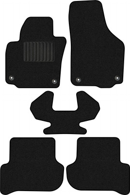 Комплект ковриков для авто Alicosta 1215_1_PR-6 для Skoda Yeti I SUV/5L 2009-2018 (ворс, черный) - 