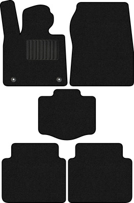 Комплект ковриков для авто Alicosta 2515_1_PR-6 для Xpeng P7 I седан/P7 2020-н.в. (ворс, черный) - 