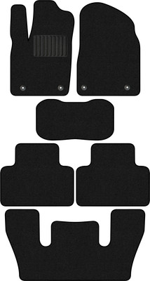 Комплект ковриков для авто Alicosta 2646_1_PR-6 для Dodge DURANGO III SUV/3 2011-н.в.+3 ряд (ворс, черный) - 