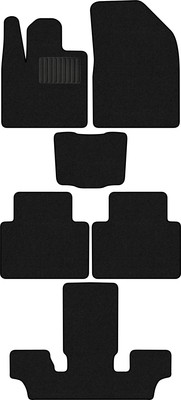 Комплект ковриков для авто Alicosta 2658_1_PR-6 для EXEED VX I SUV 2023-н.в.+3 ряд (ворс, черный) - 