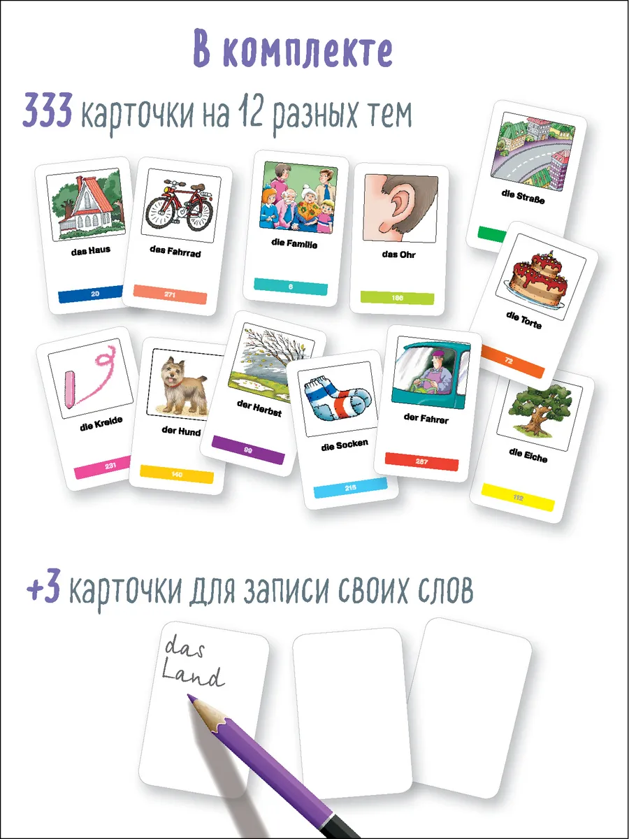 Развивающие карточки Айрис-пресс Тематические. Мои первые немецкие слова, мягкая обложка — фото 5