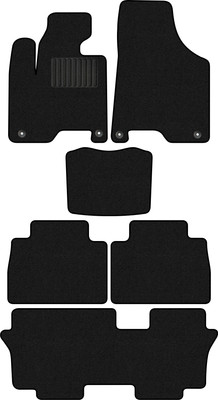 Комплект ковриков для авто Alicosta 3011_1_PR-6 для GAC GS8 I SUV 2016-н.в.+3 ряд (ворс, черный) - 