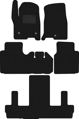 Комплект ковриков для авто Alicosta 3020_1_PR-6 для GMC Yukon IV SUV/K2UG 2014-н.в.+3 ряд (ворс, черный) - 