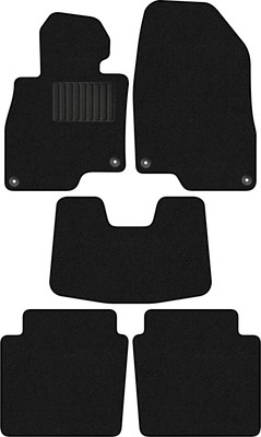 Комплект ковриков для авто Alicosta 3037_1_PR-6 для Hongqi H5 I седан/CA7150HA6T 2018-2022 (ворс, черный) - 