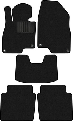 Комплект ковриков для авто Alicosta 3038_1_PR-6 для Hongqi H5 II седан/гибрид 2022-н.в. (ворс, черный) - 