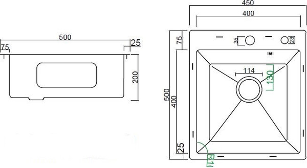 Купить Мойка кухонная Arfeka Basic CL DS Decor 45x50 в Минске