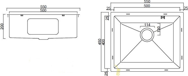 Купить Мойка кухонная Arfeka Basic Pvd Nano Decor 55x45 в Минске