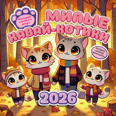 

Календарь настенный, Милые кавай-котики. 2026 год