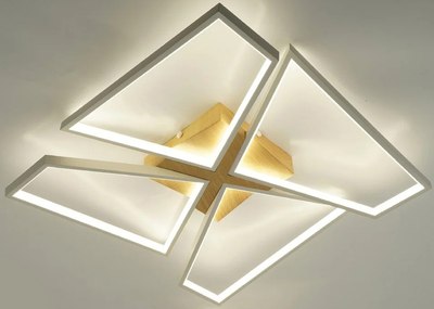 Люстра Estares Orlando 120W S-APP-550x550x90-WHITE/WOOD/WHITE-220-IP20 - 