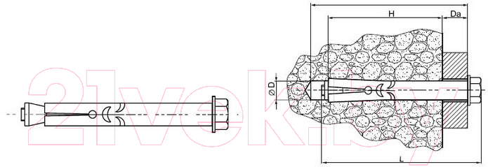 Анкерный болт ЕКТ CV011977 (10шт)