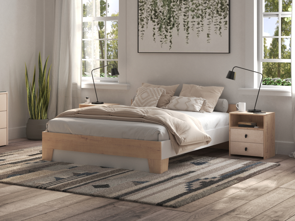 Двуспальная кровать Proson Aria 160x200 (белый/бунратти) — фото 2