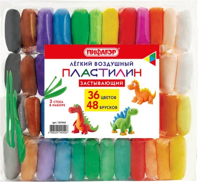 Пластилин легкий Пифагор 107043 (36цв) - 