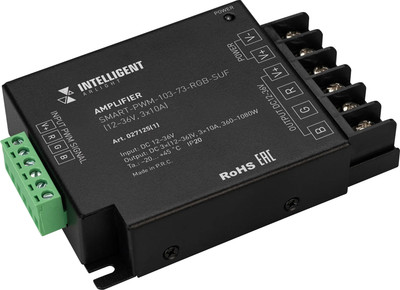 

Усилитель сигнала для светодиодной ленты, Intelligent SMART-PWM-103-73-RGB-SUF Black / 027125(1)