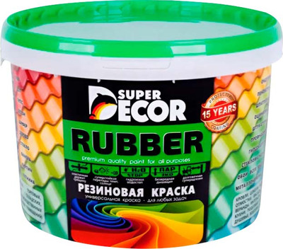 Краска Super Decor Резиновая RAL 7004 (12кг, серый) - 