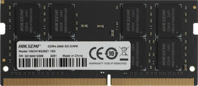 

Оперативная память DDR4, HSC416S26Z1 16G