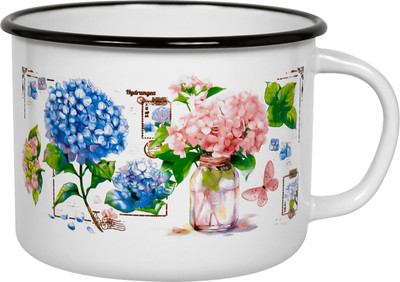 Кружка Лысьвенские эмали Букет гортензий С-0107/4ЭК -