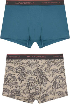 Комплект мужских трусов Mark Formelle 411228-2 (р.94-104, зелено-голубой/тату на бежевом) - 