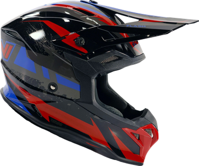 Мотошлем Roqvi Flash (XS, красный/синий матовый) - 