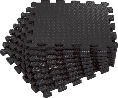 Коврик для йоги и фитнеса UNIX Fit Пазл / EVAMU24BL (24шт, черный) - 