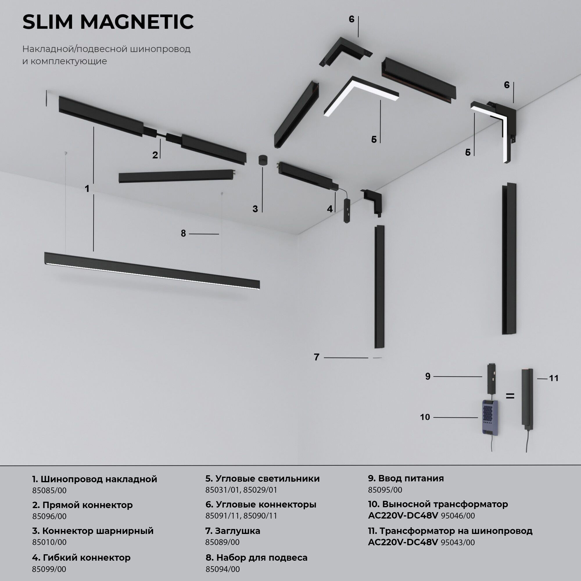 Трековый светильник Elektrostandard Slim Magnetic 85000/01 4200 (черный) — фото 5