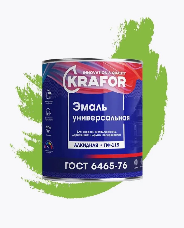Эмаль Krafor ПФ-115 (1.8кг, зеленое яблоко) — фото 2