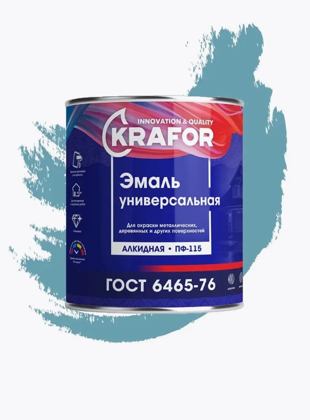 Эмаль Krafor ПФ-115 (1.8кг, морская волна) — фото 2
