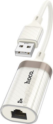 Сетевой адаптер Hoco UA41 USB в RJ45 (слоновая кость) - 