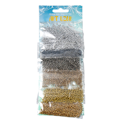 Набор бисера Sima-Land Серебро, золото, бронза и черный / 6074992 - 