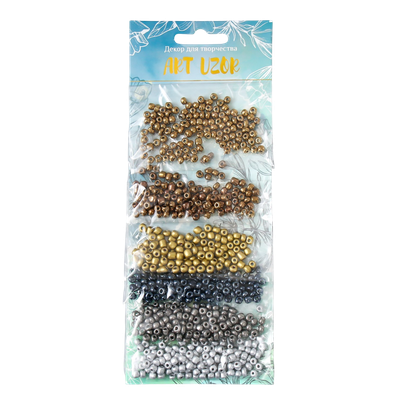 Набор бисера Sima-Land Серебро, золото, бронза и черный / 6074984 - 