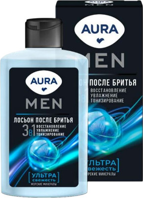 Лосьон после бритья Aura Men Ультра свежесть флакон/флиптоп (150мл) - 