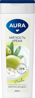 Крем для душа Aura Крем-гель Олива флакон/флиптоп (390мл) -