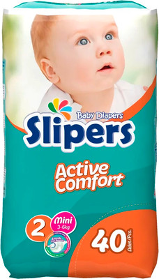 Подгузники детские Slipers №2 Mini Size 3-6 кг / T-202 (40шт) - 