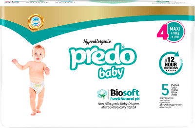 Подгузники детские Predo Baby № 4 7-18кг / BIO-104 (5шт) - 