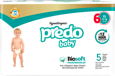 Подгузники детские Predo Baby № 6 15+кг / BIO-106 (5шт) - 