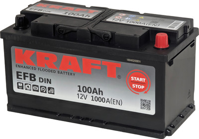Автомобильный аккумулятор KrafT EFB R+ 1000A / EFB-L5 (100 А/ч) - 