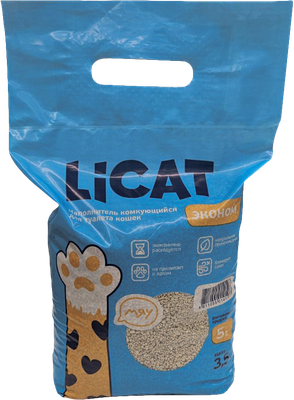 Наполнитель для туалета LiCat Комкующийся Эконом