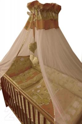 Комплект постельный для малышей Ankras Стандарт: Горох-Жираф 3 (бежевый) - балдахин в комплект не входит