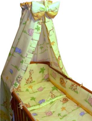 Комплект постельный для малышей Ankras Стандарт: ЗОО 3 (желтый) - балдахин в комплект не входит