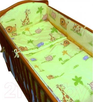 Комплект постельный для малышей Ankras Стандарт: ЗОО 3 (зеленый) - общий вид