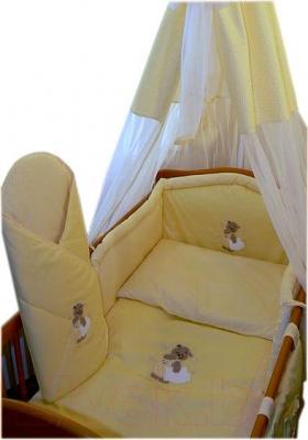 Комплект постельный для малышей Ankras Сладкий сон: Мишка с подушкой 3 (желтый) - балдахин в комплект не входит