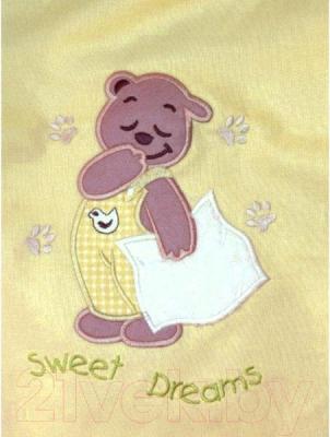 Комплект постельный для малышей Ankras Сладкий сон: Мишка с подушкой 3 (желтый)