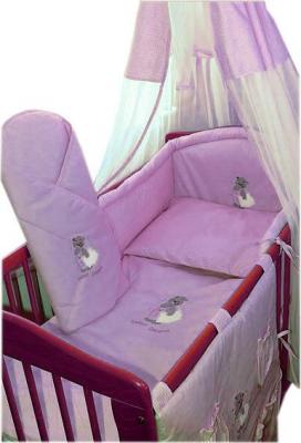 Комплект постельный для малышей Ankras Сладкий сон: Мишка с подушкой 3 (розовый) - балдахин в комплект не входит